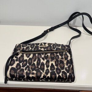 Kate Spade Leopard Print Crossbody Bag in Black and Brown Leopard